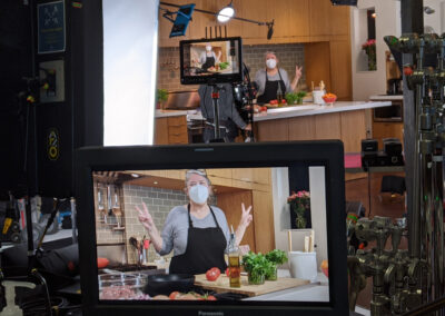 Studio kitchen set up for a client episode